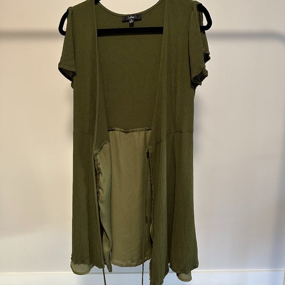 Lulu's Green Wrap Mini Dress - Picture 2 of 6